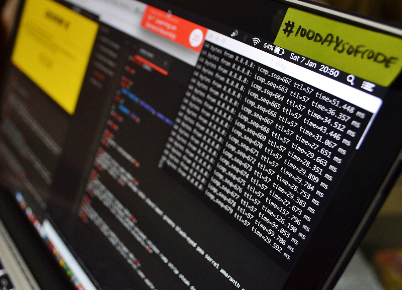 Code on a laptop screen