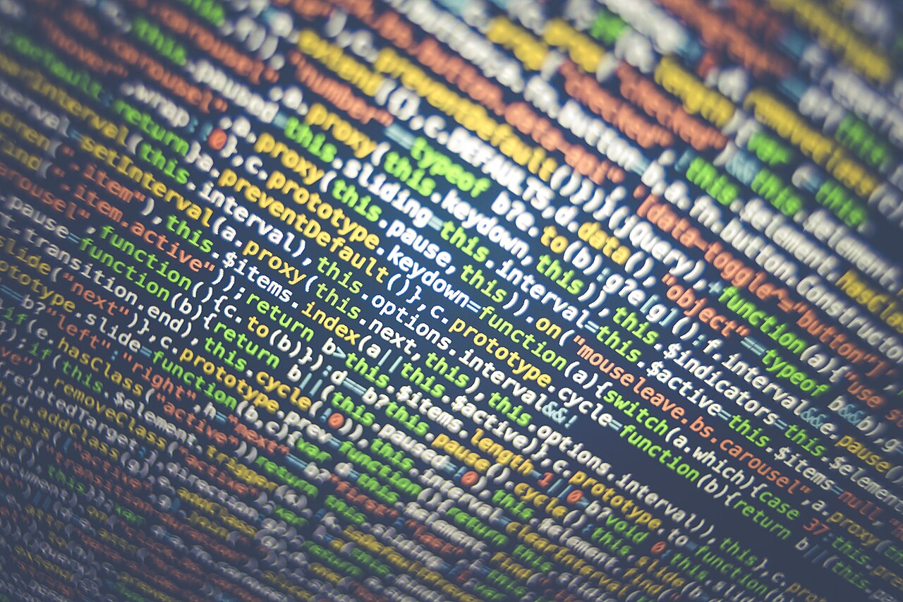 Colorful lines of code on a screen